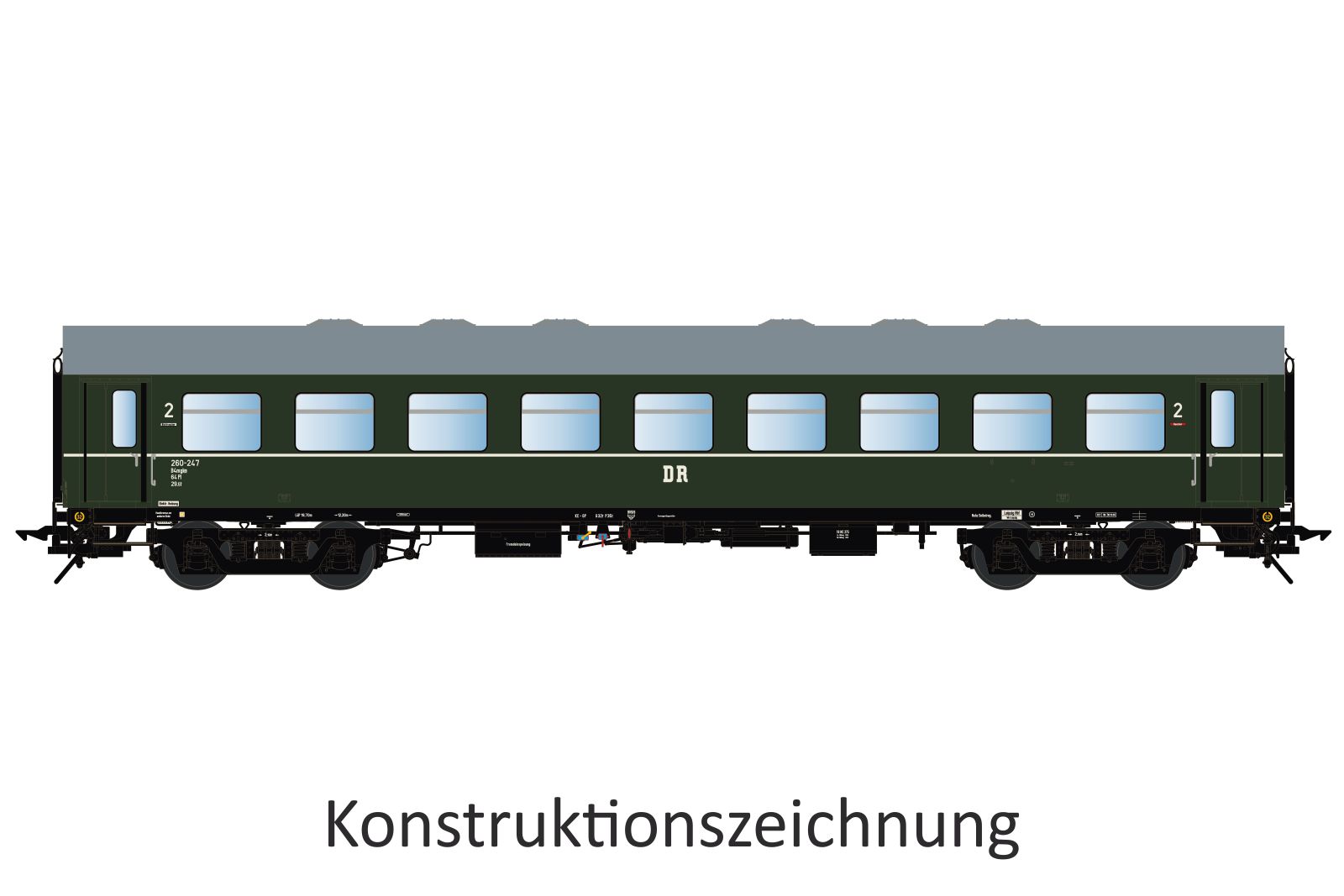 Reko-Wagen B4mgl, 2.Kl, DR, Ep.3, Betr.-Nr.260-247