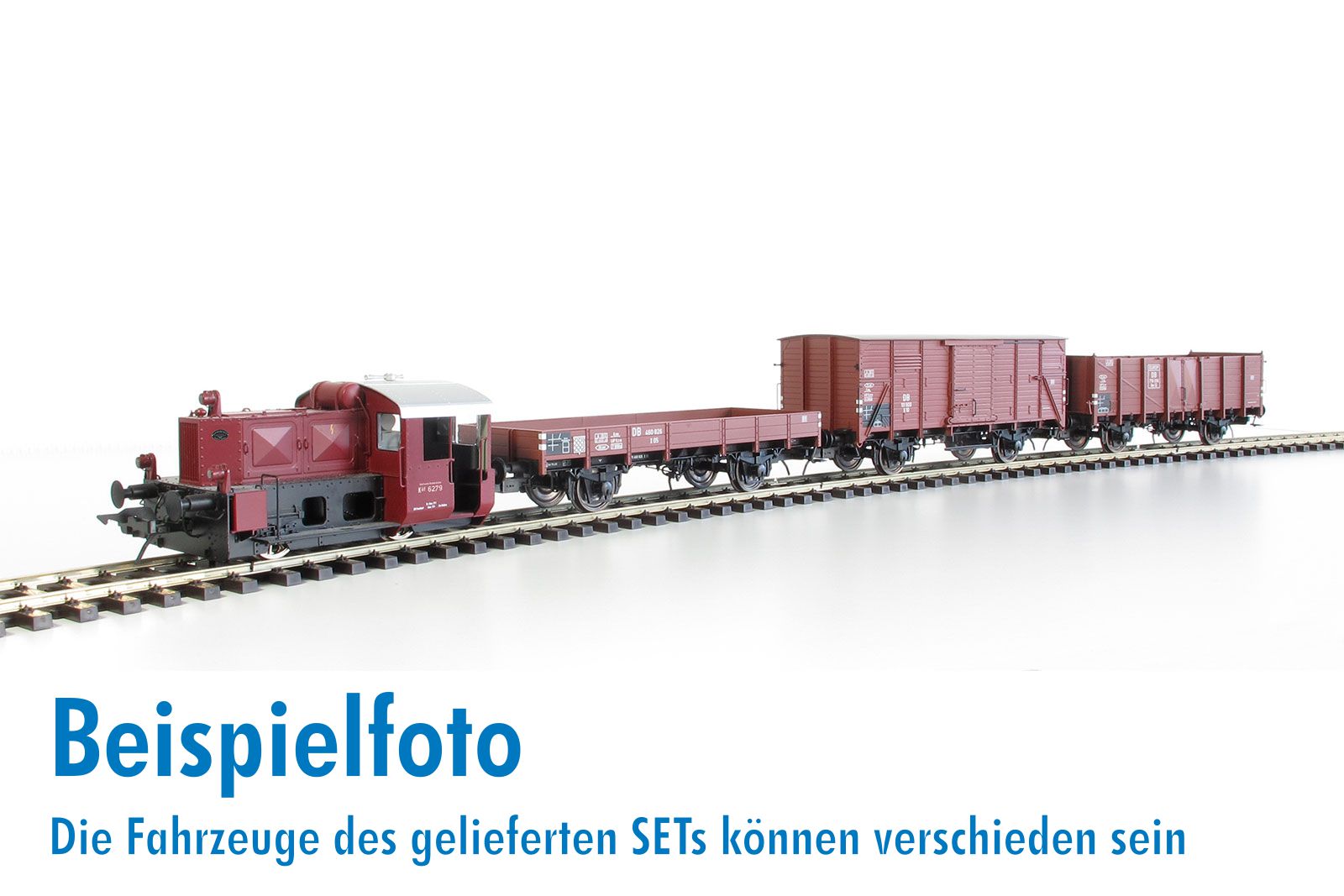 Startset Spur0, DB, Ep.3, mit Köf2, o. Steuergerät - StartSET DB Epoche 3 mit drei Güterwagen, Gleisen, Weiche und Prellbock